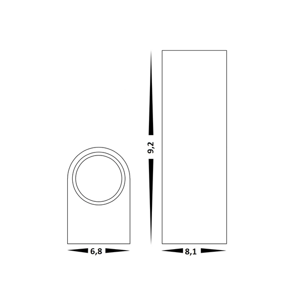 Elewacyjna LAMPA ścienna OVALIS EKO8302 Milagro półokrągła OPRAWA kinkiet metalowy outdoor IP44 czarny