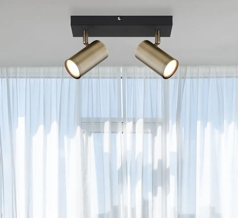 Sufitowa lampa regulowana Robby 57911-2M czarna mosiądz