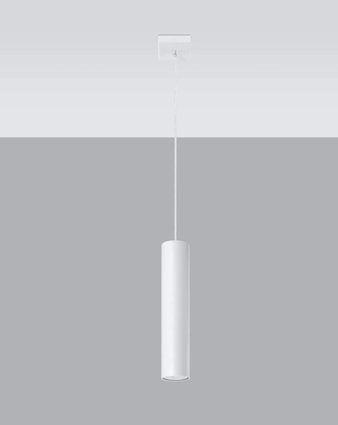 Podwieszana lampa LAGOS 1 SL.0323 Sollux tuba nowoczesna biała