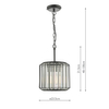 Lampa wisząca Naeva NAE0122 Dar Lighting na łańcuchu przezroczysta czarna