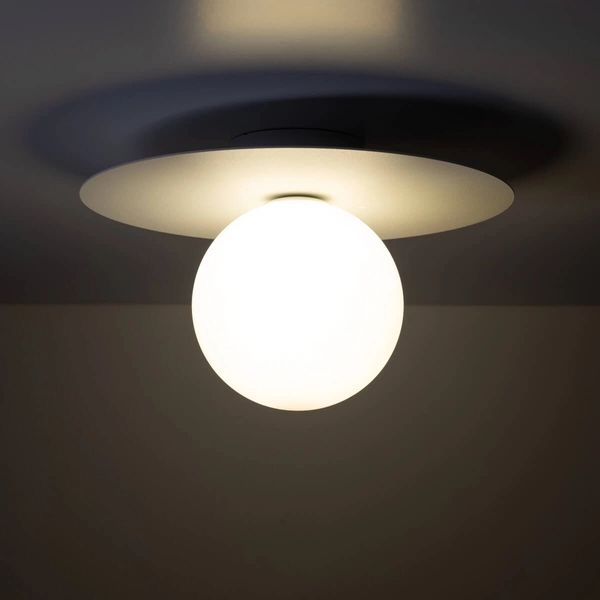 Nasufitowa lampa do kuchni Pixi 10227 bańka bubble ball biała