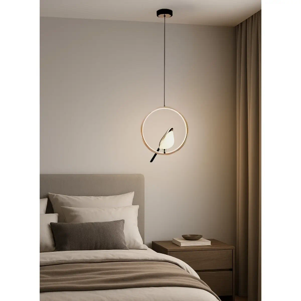 Nowoczesna lampa wisząca Bird LWPB-OK LED 18W 3000K złoty