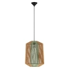 Skandynawska wisząca lampa SONVERA LE45347 do sypialni drewno-zieleń