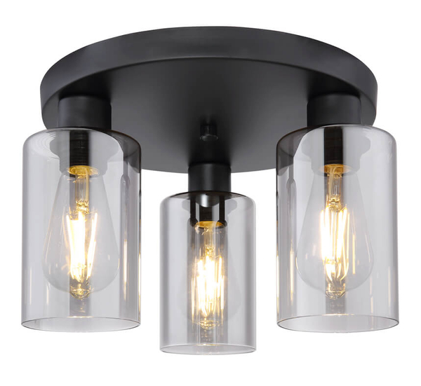 Sufitowa lampa Hadera 15465-3D tuby czarne przydymione