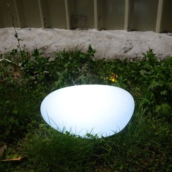 Owalna lampa stojąca Pebble ES-ST004 Step LED 5W RGBW IP54 stone biała