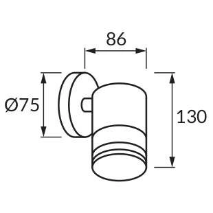 Zewnętrzna LAMPA ścienna TARAS 03569 Ideus elewacyjna OPRAWA metalowa tuba na taras outdoor IP54 satyna