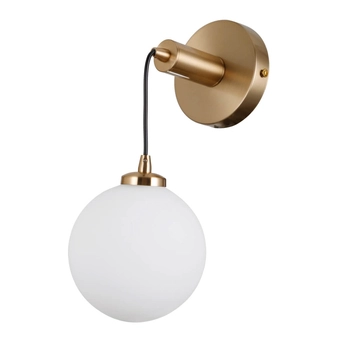 Lampa ścienna kula Perlos WL-54456-1-HB Italux mosiądz biały