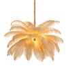 Nowoczesna lampa wisząca EMU ST-DN127 beige pióra beżowy złoty