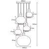 Szklana lampa wisząca Julius 34438/05/65 Lucide kaskada czarna złota