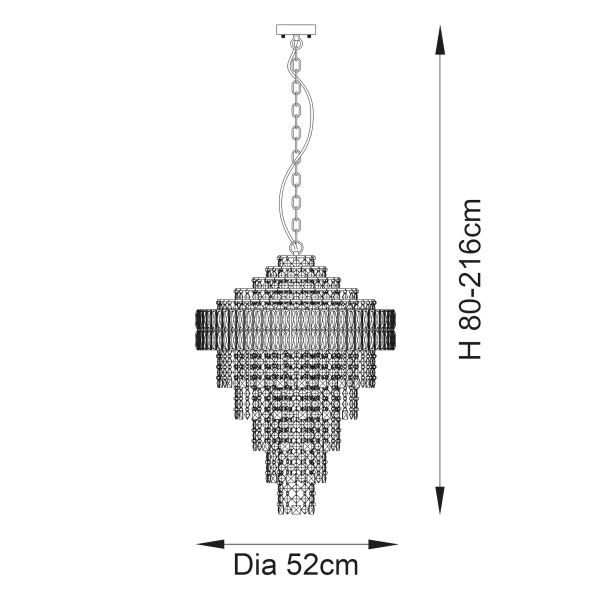 Żyrandol kryształowy L&-1104295 glamour na łańcuchu srebrny