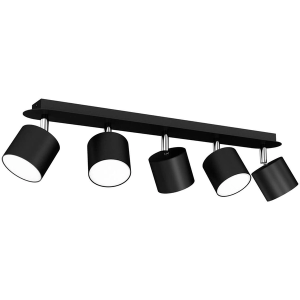 Minimalistyczna lampa sufitowa Dixie tuby na listwie czarne