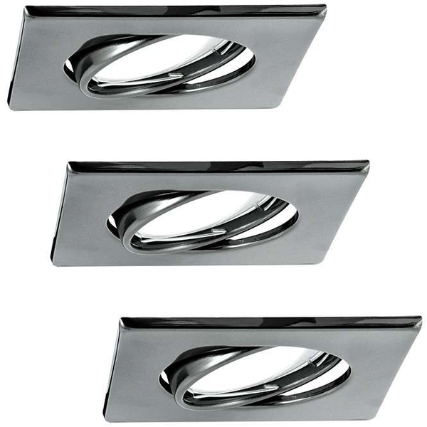 Wpuszczane LAMPY sufitowe OLIN 309655 Polux zestaw 3 podtynkowych OPRAW kwadratowych LED 10,5W 3000K metalowych chrom