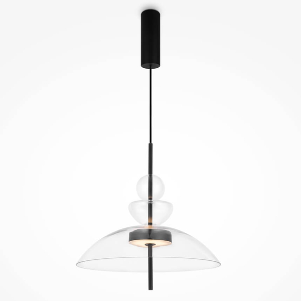 Lampa zwieszana Bangkok MOD185PL-L6B3K3 LED 12W 3000K czarny przezroczysty