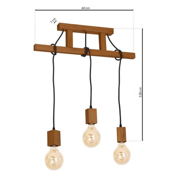 Lampa wisząca nad stół Jack MLP4357 Milagro do kuchni naturalna drewniana