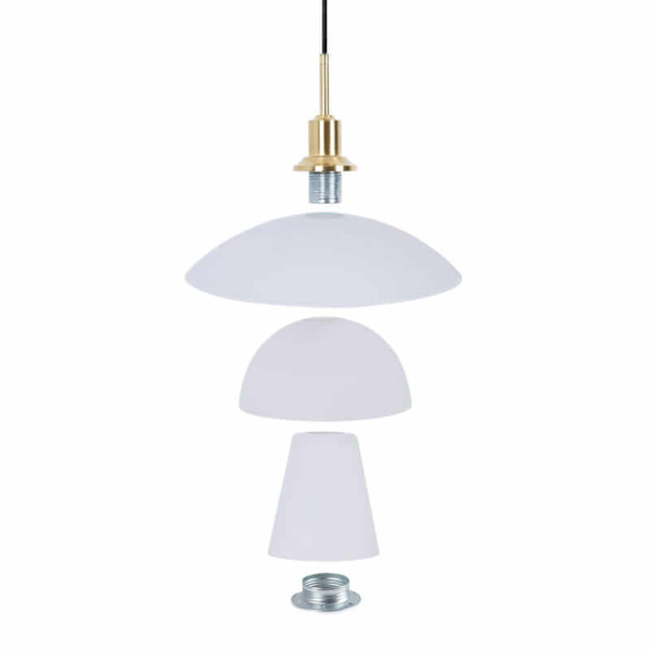 Salonowa lampa wisząca Retro ABR-GRAMI Abruzzo zwis metalowa biała