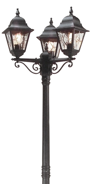 Latarnia stojąca potrójna Norfolk NR8-BLK Elstead do ogrodu lampiony czarne