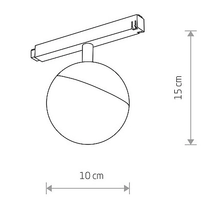 Lampa szynowa magnetyczna 1-fazowa Lid 10647 Nowodvorski LED 8W 4000K kula czarna