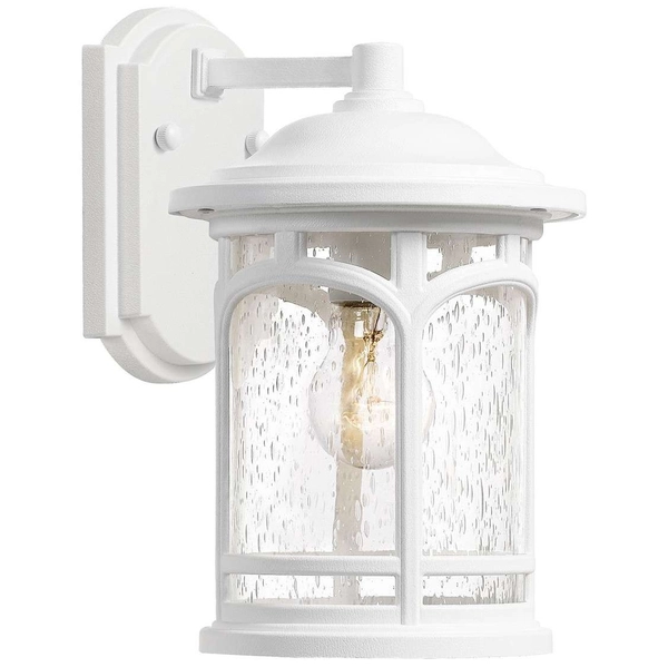 Elewacyjna LAMPA industrialna QZ-MARBLEHEAD-S-WHT Elstead QUOIZEL metalowa OPRAWA ścienna latarenka kinkiet IP44 biały