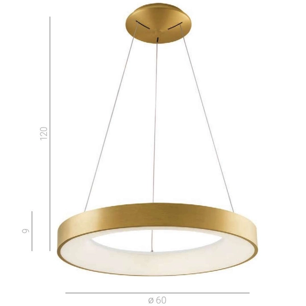 Okrągła LAMPA wisząca GIULIA 5304-850RP-GD-3 Italux metalowa OPRAWA zwis LED 24W 3000K pierścień ring złoty
