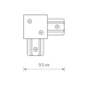 Kątowy L-ŁĄCZNIK PROFILE RECESSED L-CONNECTOR 8970 Nowodvorski do 1-fazowej szyny podtynkowej 230V biały