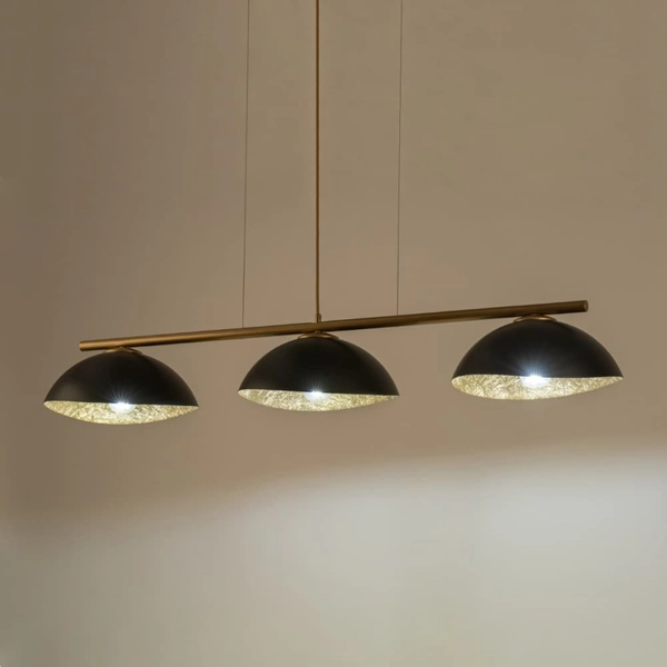 Lampa wisząca nad wyspę kuchenną z żywicy Solar 40573 Sigma czarna złota