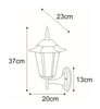 Lampa elewacyjna Standard K-5009A UP CZARNY retro czarna 