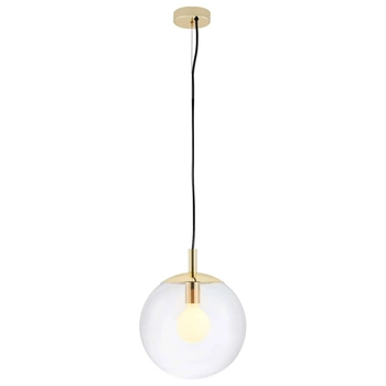Wisząca LAMPA hygge ALUR S 10736109 Kaspa szklana OPRAWA kulisty ZWIS skandynawski kula ball złota przezroczysta