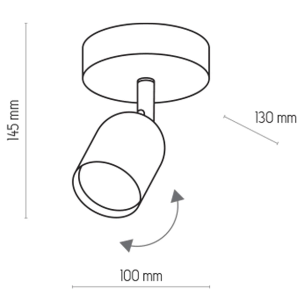 Pojedynczy reflektor sufitowy Top 3298 TK Lighting regulowany czarny