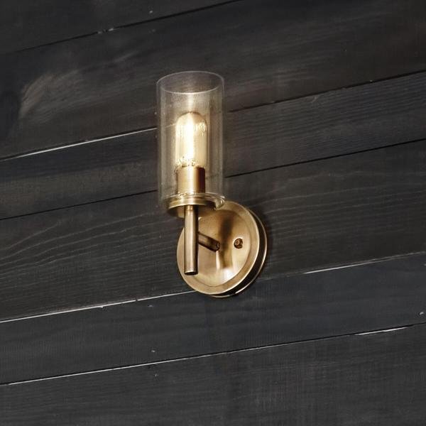 Lampa na ściane Collier HK-COLLIER1 Hinkley na przedpokój szklana mosiądz