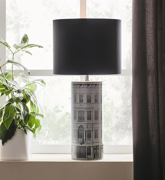 Abażurowa LAMPA stołowa ICHI 108103 Markslojd stojąca LAMPKA ceramiczna stojąca czarna szara