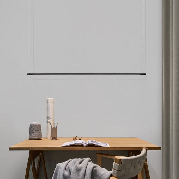 Wisząca LAMPA minimalistyczna BUGA LE41354 Luces Exclusivas metalowa OPRAWA zwis LED 20W 3000K listwa czarna