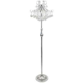 Glamour LAMPA podłogowa Barcelona 6248/4F 8C Elem stojąca OPRAWA szklana z kryształkami crystals chrom przezroczysta