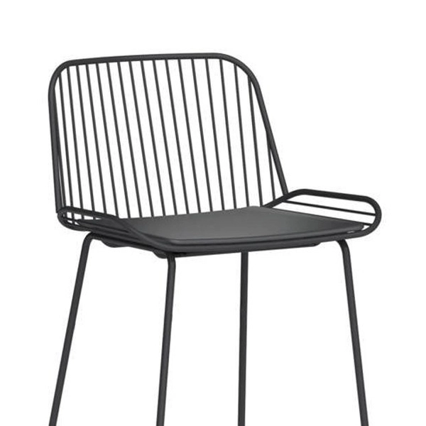 Hoker IRON BAR LOW MH-005H-B-H65 barowe krzesło z poduszką czarne loftowe