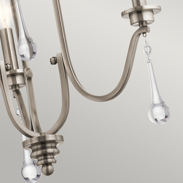 Lampa wisząca świecznikowa QN-KARLEE3 łezka srebrna