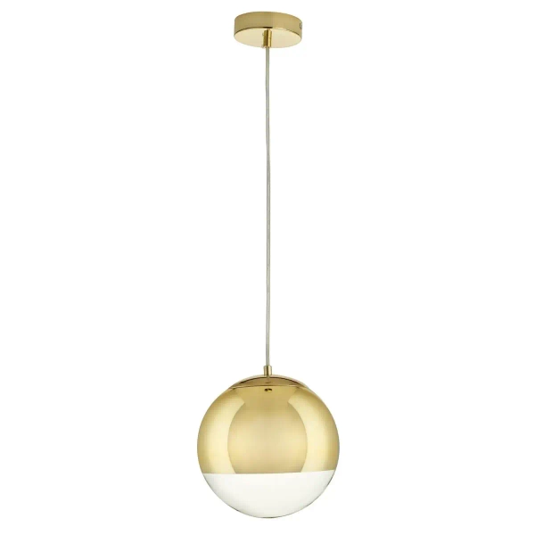 Lampa wisząca lustrzana Flash MP1238-200 gold Step szklana kula złota