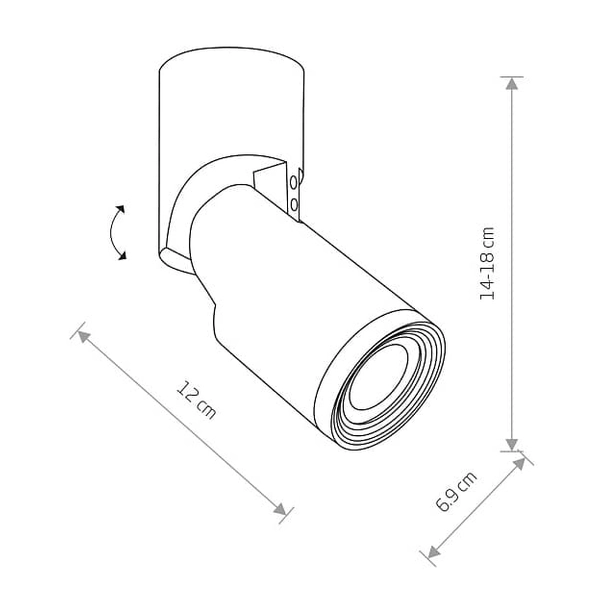 Lampa sufitowa reflektor Mike 7660 Nowodvorski regulowana tuba biała