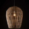 Wisząca lampa kuchenna Haiti 11165 Nowodvorski kosz japandi cage drewniana bambusowa biała