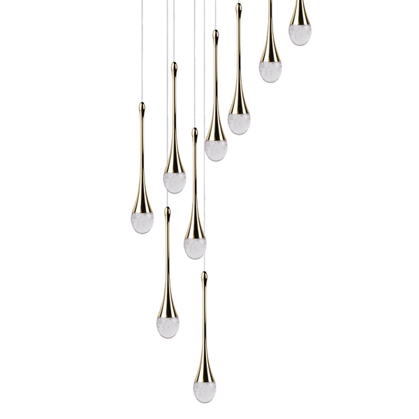 Wielopunktowa lampa wisząca DALMA AZ6012 LED 56W 3000K złoty przezroczysty