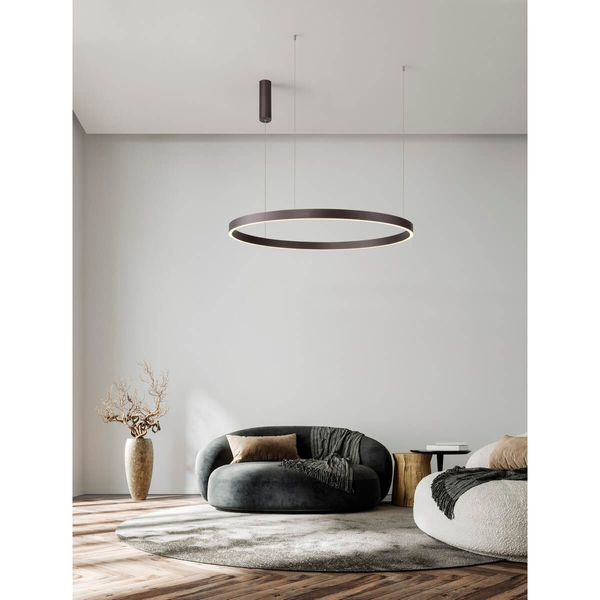 Okrągła lampa wisząca BARI LE44320 LED 106W 3000K ring brązowa