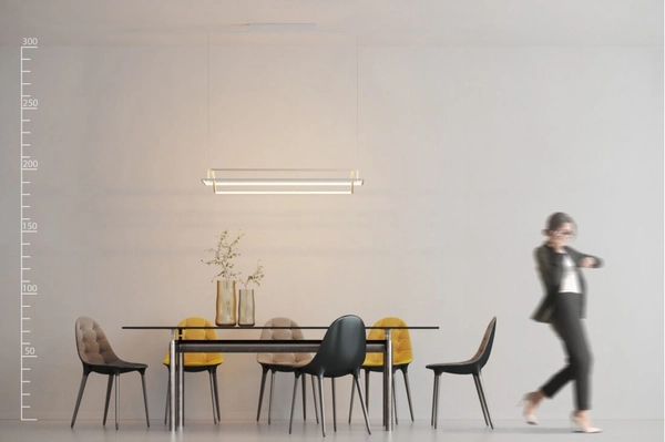 Biała lampa wisząca Viena do salonu LED 70W 3000K frame prostokąt