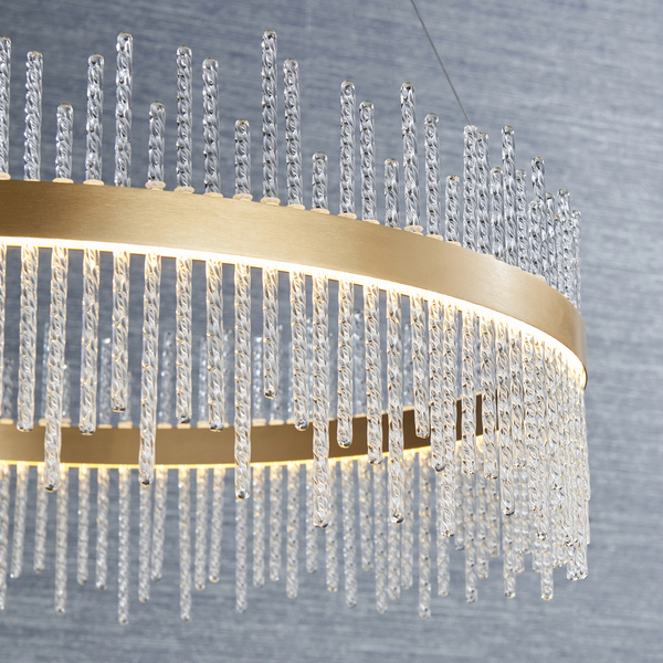 Żyrandol pierścień L&-181908 Light& do salonu glamour złoty