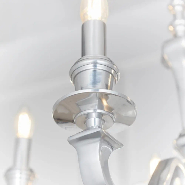 Klasyczna lampa wisząca Finsbury 73598 na łańcuchu świecznikowa srebrna