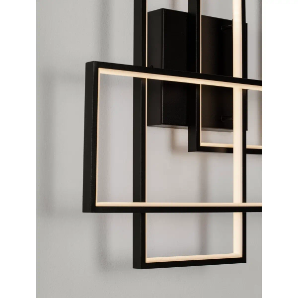 Metalowa lampa ścienna do salonu DENVERA LE45478 LED 48W 3200K frame czarna