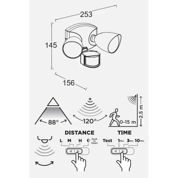 Elewacyjna lampa zewnętrzna Shrimp 7622222012 LED 23,5W 4000K czarna