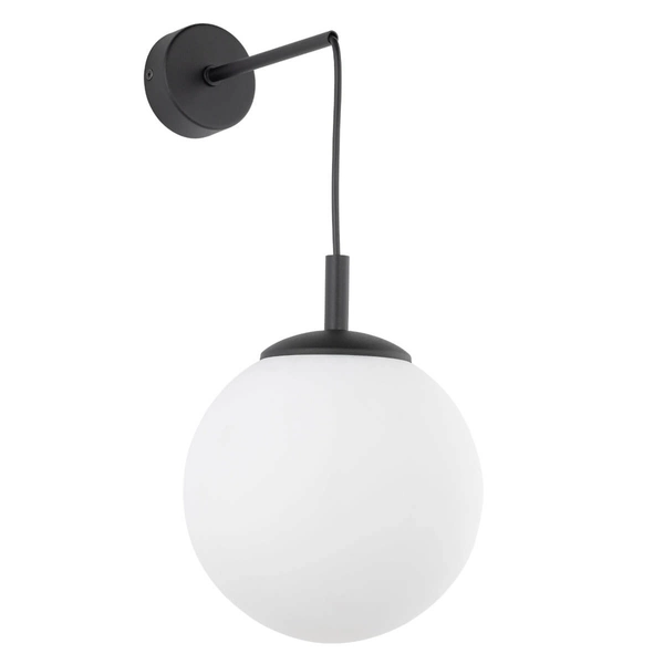 Gabinetowa lampa naścienna Esme 5388 loftowa kula czarna biała