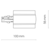 Zasilanie końcowe szynoprzewodu CTLS RECESSED POWER END CAP 8690 Nowodvorski uziemienie prawe do 3-fazowej szyny podtynkowej cz