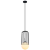 Druciana LAMPA wisząca MATTY MDM-3939/1 BK Italux metalowa OPRAWA drut ZWIS szklana kula ball klatka loft czarna