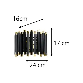 Przyścienna lampa do sypialni NARNI 6235/1 BL TR Elem czarny złoty