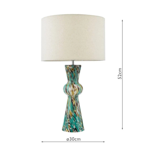 Tkaninowa nocna lampka Rheneas RHE4223 szklana niebieski chrom