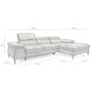 Regulowana sofa narożna z funkcją spania EDIE 5900168831292 M